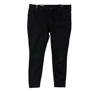 Gap 1969 Legging Jeans Womens 31R Black Denim Stretch Zip Fly Dark Wash Mid-Rise